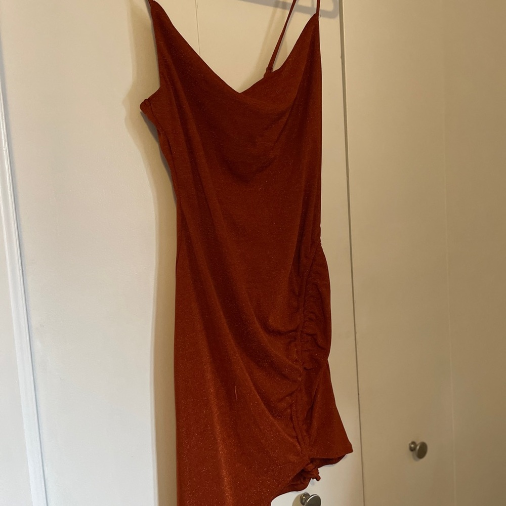 Elegant Sparkly Rust Dress